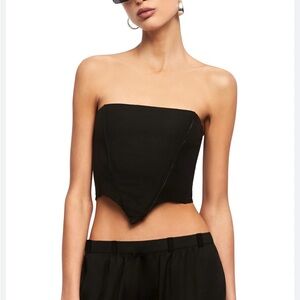 Lioness Black Strapless Crop Top